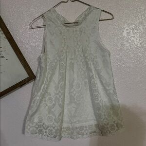 White Lace Sleeveless Top